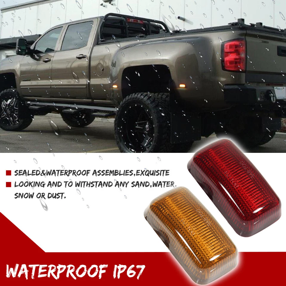 4PCS LED Fender Side Marker Lights For 15-23 Silverado Sierra Dually Chevy GMC - Image 4 of 4