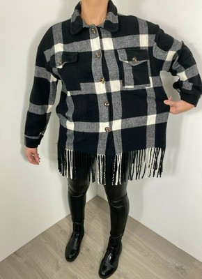 black checkered shacket