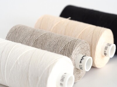 Natürliches ungewachstes feines Leinengarn 38 tex x 2 / 547yd 500m 2-lagig Spule 100% Leinen