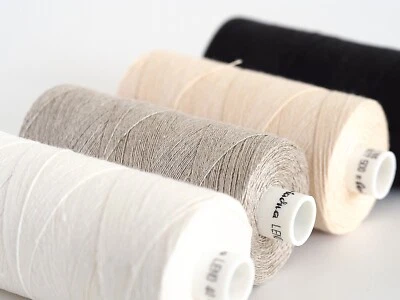 Natural UnwaxedFine Linen Thread 38 tex x 2 / 547yd 500m 2PLY Spool 100% linen
