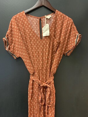 Hem & Thread Jumpsuit Rust Size Large BNWT