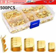 500 Pcs MIX U Shape Copper Ring Terminals Crimp Kit - Non-Insulated