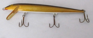 Muskie Fishing Lure 7" Gold White Minnow Bait Fish Original Rapala Floating