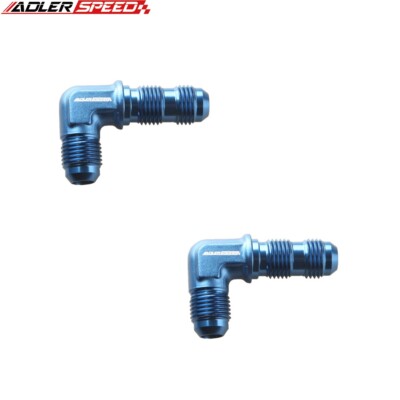 US SHIP 2PC 90 Degree AN6 to -6AN Male Aluminum AN Bulkhead Fitting Adapter Blue