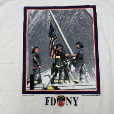 Vintage 2001 FDNY 9/11 Memorial Shirt Murina Tag USA Made XL