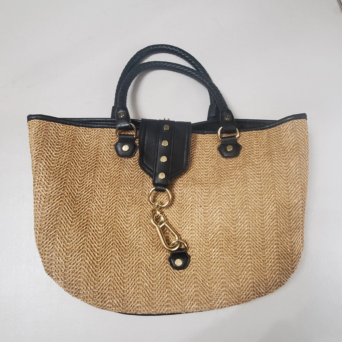 Braided Trim Vegan Leather Hobo Bag