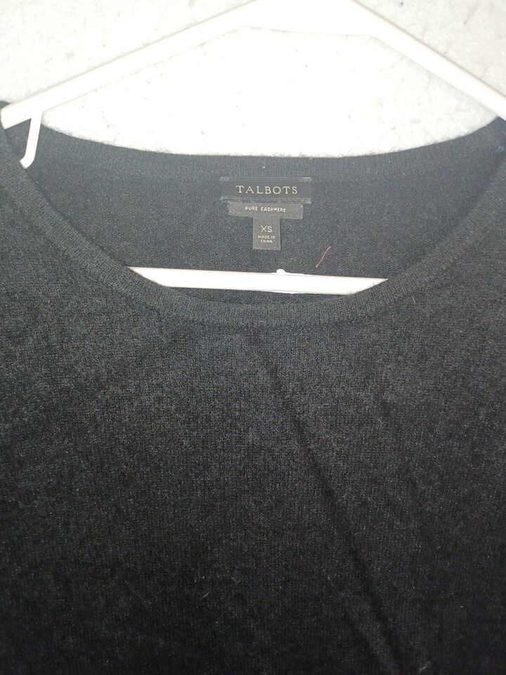 Talbots Cashmere Blouse Sz XS Black Pure Cashmere Soft Preppy Sweater ...