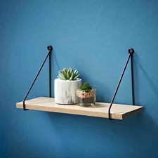 40/80cm Metal Wall Hanging Wired Floating Shelf Smart Unique Storage Decoration
