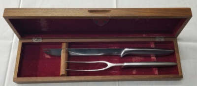 Gerber Little Snick Knife and Siegfried Fork in Wooden Case INV# M-155