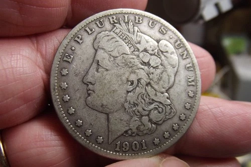 1901-S Morgan Silver Dollar Lovely coin F/ Very Fine Original Tough Filler