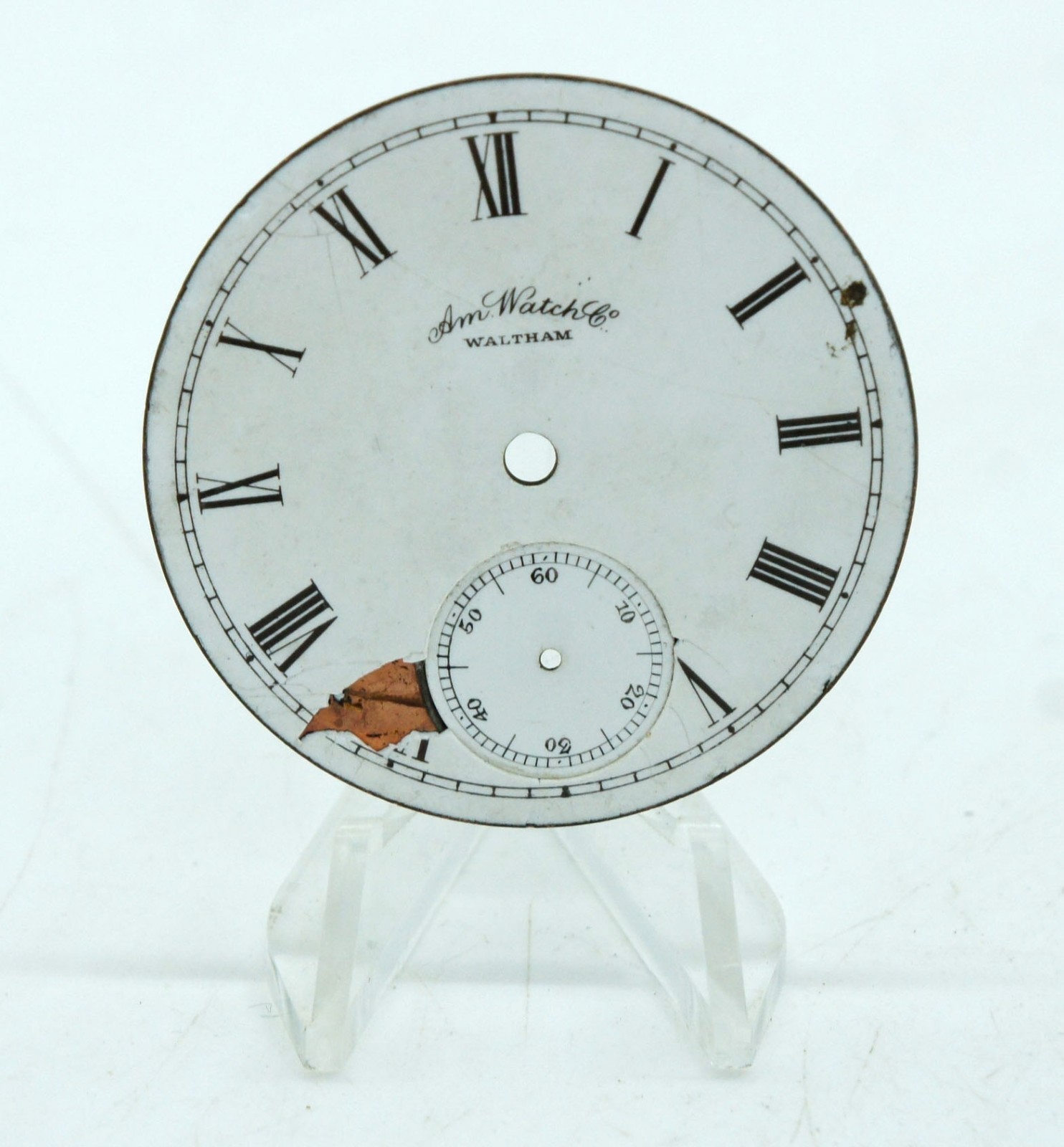 46mm Vintage Waltham Pocket Watch Dial with Roman Numerals