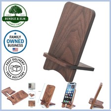 Solid Wood Phone Stand Walnut Portable Desktop Holder Compatible with All Phones
