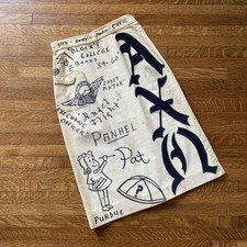 Vintage 59 - 60 Alpha Chi Omega Purdue Senior Cord Skirt Hand Drawn Corduroy XS