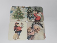NEW 16 Yesterboard Coasters Set Christmas Made in USA Cardboard Cork Backs