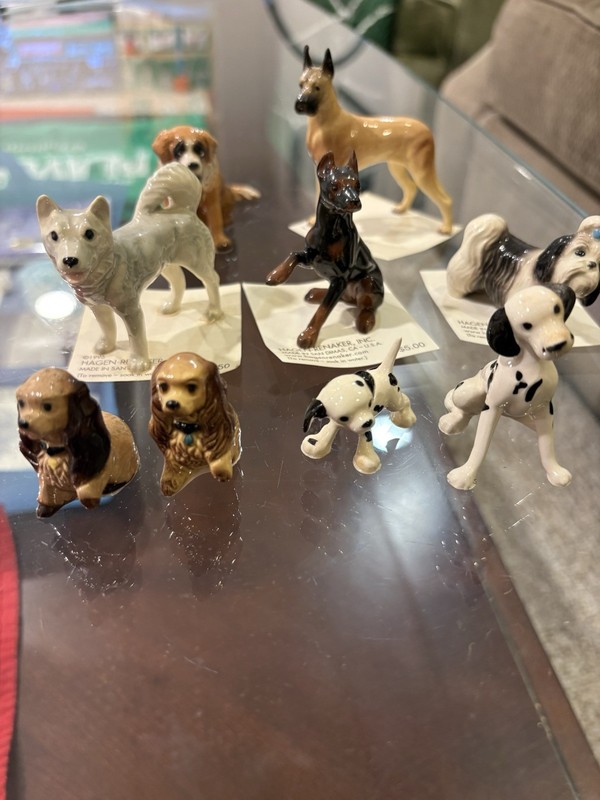 Hagen Renaker Vintage Set of 9 Dogs Miniature Figurines Mint Condition