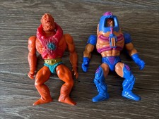 Vintage MOTU Man E Faces & Beast Man Action F...