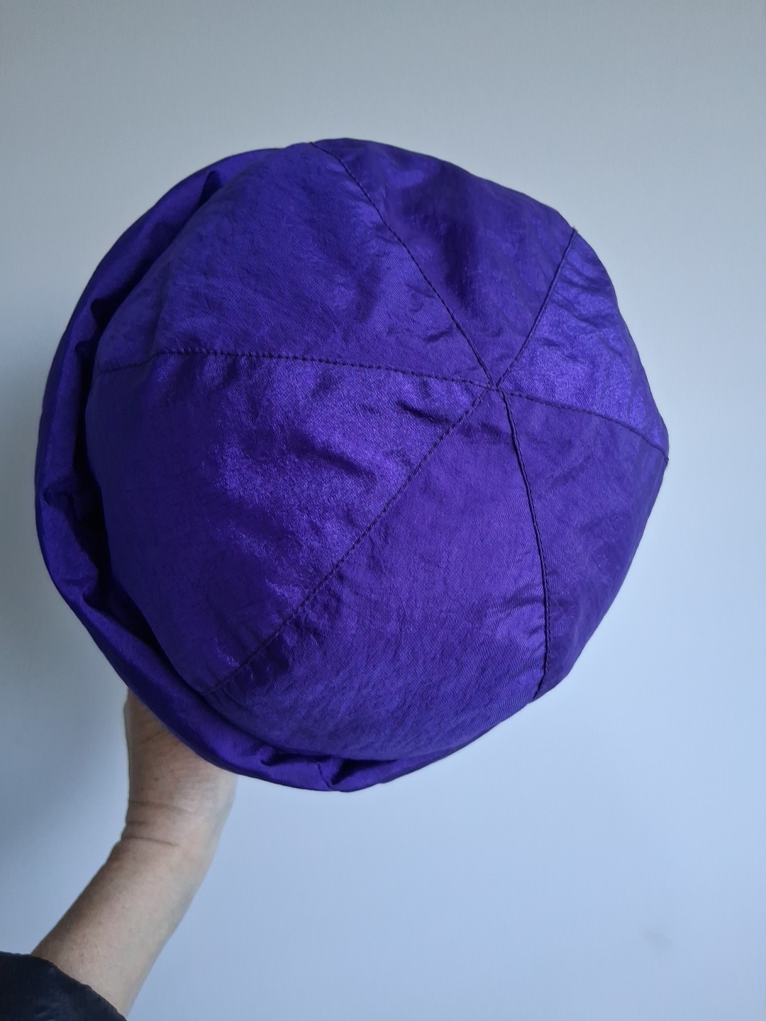 Fera Skiwear O/S PurpleViolet Winter Hat Ear Flaps Nylon Cotton Fleece Lined 25"