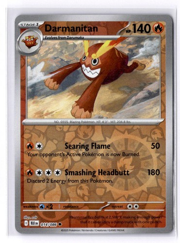 Reverse Holofoil Darmanitan - 014/086 - NM - SV: Black Bolt
