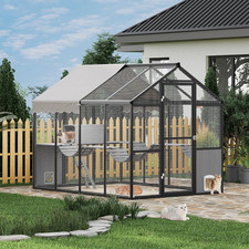 Large Outdoor Cat Enclosure for Multiple Cats - Weatherproof Catio with UV Cover