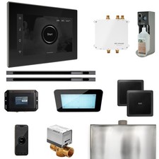 Mr Steam Bliss Max Steam Ctrl-Pkg w/iSteamX Ctrl-Linear Steamhead-Blk SatinSteel