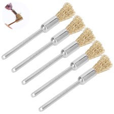 5pcs Nail Drill Bit Cleaning Brush Durable Brass Wire Head Cleaner For Metal Gri