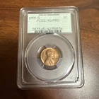 1955-S LINCOLN WHEAT CENT PCGS MS65 RED  35th Anniversary Holder