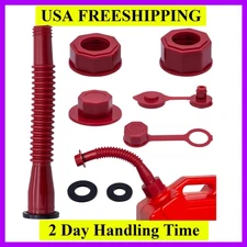 Red Gas Can Spout Replacement, 1/2/5/10 Gallon Gas Can Nozzle Kit, include 2 ...