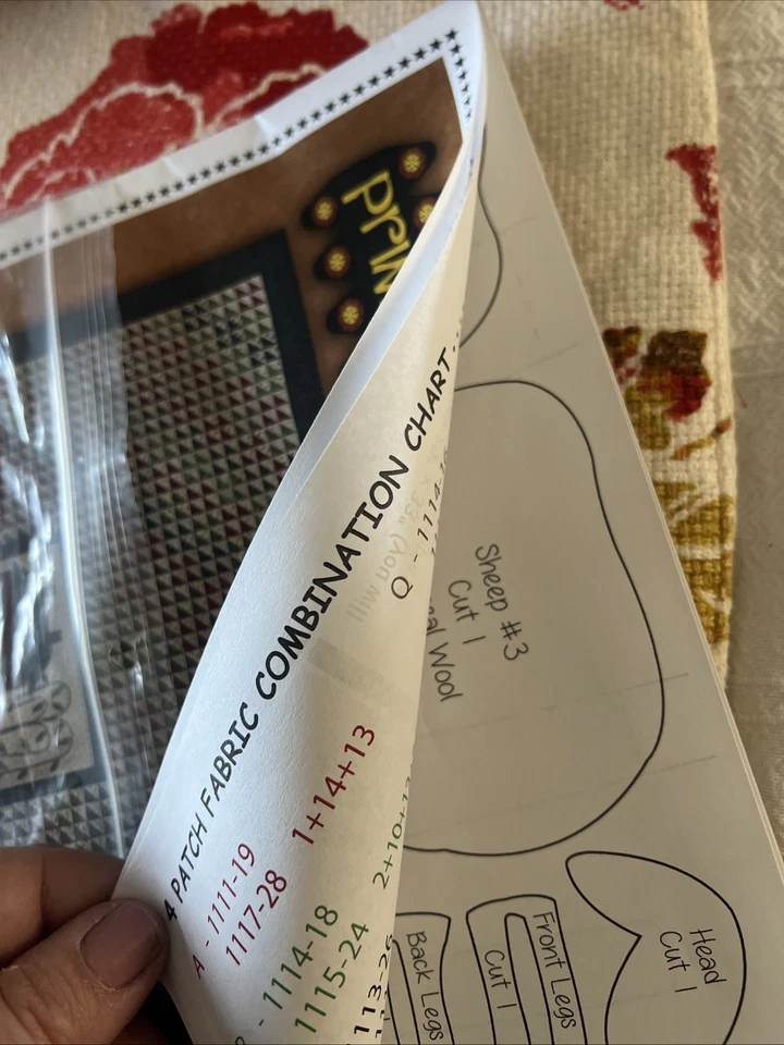 "HOMESTEAD" Primitive Gatherings Wool Appliqué Quilt Pattern Folk Art 88x104 - Image 3 of 4