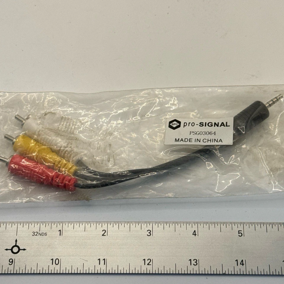 Pro-SIGNAL PSG03064 3.5mm Jack To 3 RCA Phono AV Cable Composite Stereo - Image 4 of 4