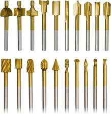 20PC Router Bit Set HSS  Carbide Engraving, 1/8 Shank for Woodworking  DIY
