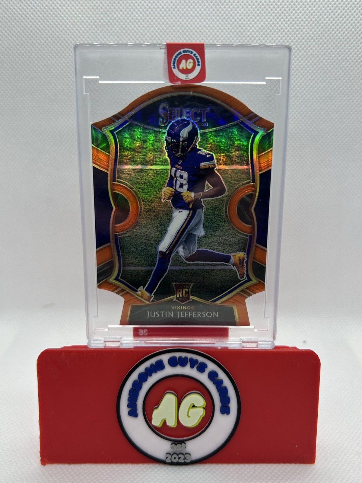 2020 Panini Select - Concourse Justin Jefferson #61 Orange Prizm Die-Cut (RC)