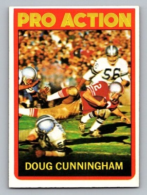 1972 Topps Football Doug Cunningham Pro Action #345 Series 3