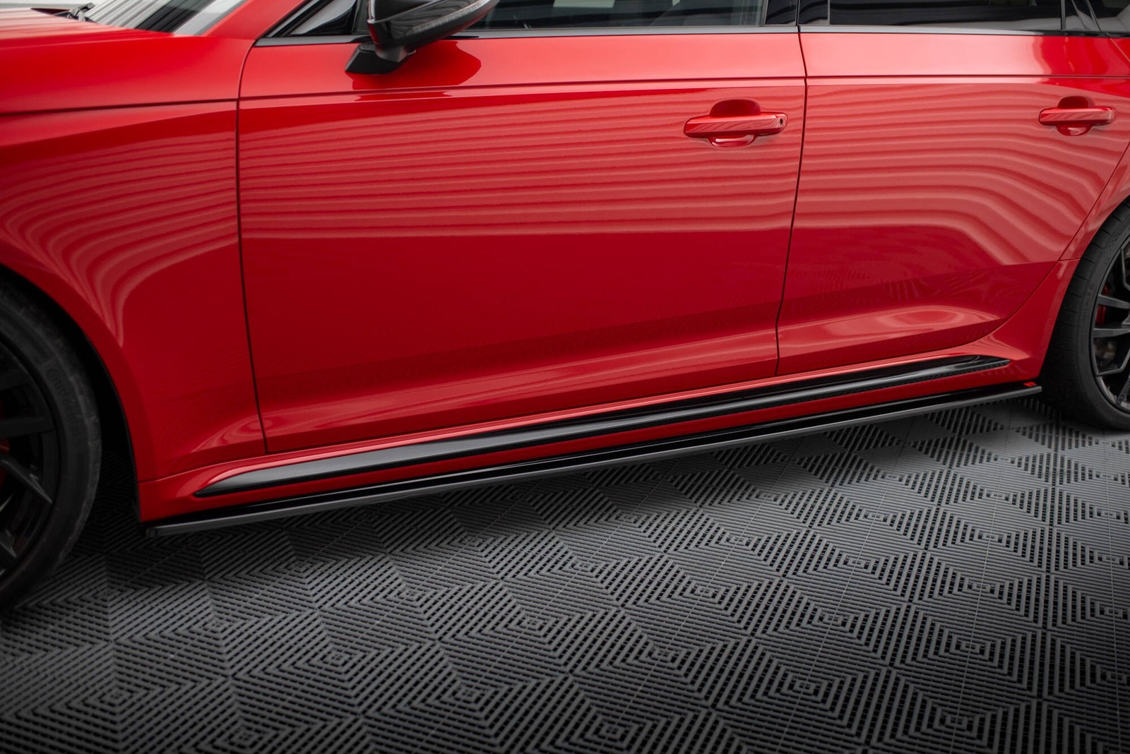 Diffuseur bas de caisse Audi RS4 B9 Maxton extension latéral noir bri