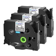 3PK TZ241 Compatible Brother P-Touch White 18mm Lable Tape TZE-241 PT-1750 3/4''