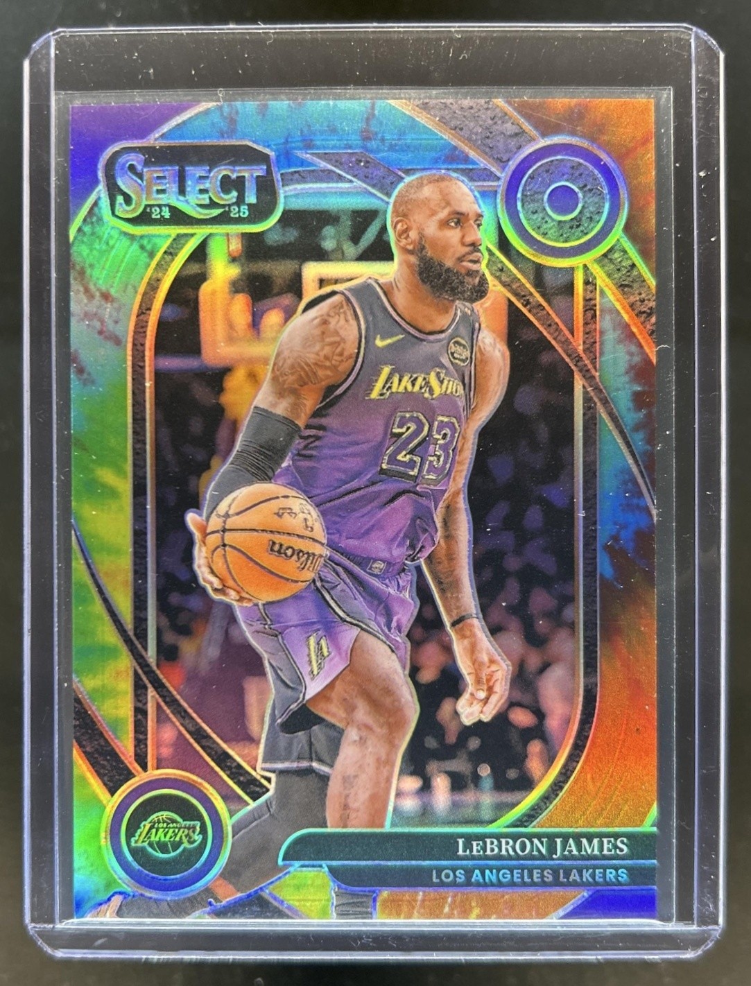 2024-25 Panini Select LeBron James Courtside Tie-Dye Prizm #/25 Lakers