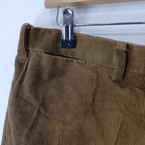 M&S Tailored Fit Corduroy Trousers 36 Waist Men Brown Cotton Blend Preloved - Picture 3 of 8