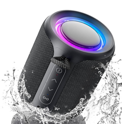 Altavoz Bluetooth portátil 15W con luces, IP67 y batería de larga duración