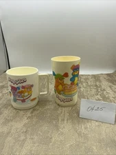 Lot Of 2-Popples DEKA Plastics Childs Beverage Cup 4.5” & Mug 3.5” 1986