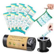 15 Count Camping Toilet Bags Eco Absorbent Gel 15 Pcs-toilet Bags and Gel Set