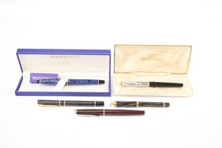 Waterman Fountain Pens Writing Including Vintage Hemisphere Laureat Boxed