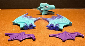 Lego Elves Water Dragon Adventure Head & Wing Parts 2016 Set 41172 Blue Purple