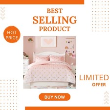 Delicate 5-Piece Twin Bedding Set - Pink Heart Comforter, Sheets  Pillowcase
