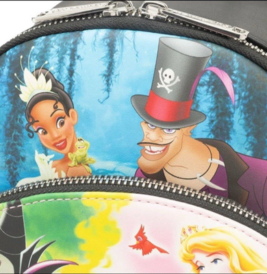 Loungefly Disney Princesses vs Villains Triple Zip Backpack Ursula Maleficent NW Amazon.com | Loungefly Disney Princesses vs Villains Triple  main image 3
