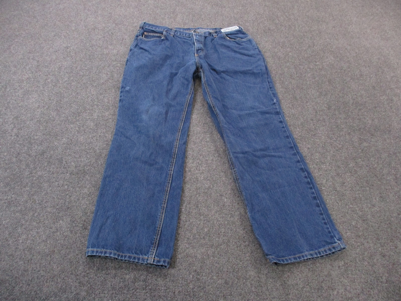 Carhartt Jeans Men 38 X 32 Blue Denim Straight Casual Workwear Country Logo FR