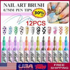 12 Colors Nail Art Pens Set, 2026 New DIY Nail Art Markers Drawing Painting Line