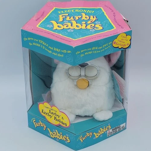 PARTS/REPAIR Vintage 1999 Furby Baby White with Gray Blue Eyes  70-940