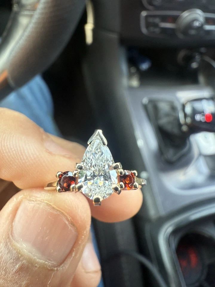 Certified Pear Shaped Diamond Engagement Ring  - Image 2 of 4