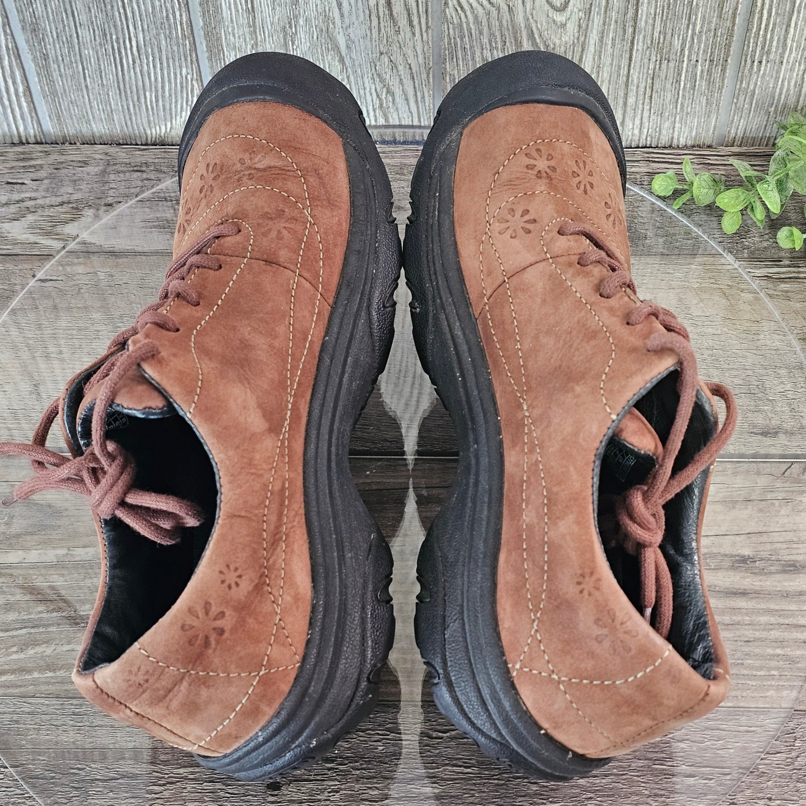 Scarpe da passeggio Keen Presidio marroni scamosciate nabuk goffrate comode donna 8 5