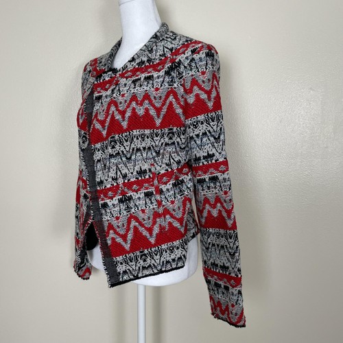IRO Jacket Womens 40 US 8 Patterned KROE 16S Cropped Blazer Aztec Red Black - Picture 6 of 12