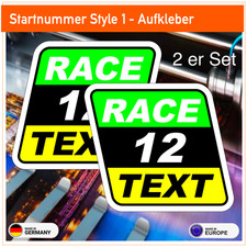 Startnummer Style 1 - Motorsport - Top Qualität - 30x26 cm